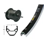 Front Wheel Full 28 x 1,75 Exal Zx 19 Hub Dynamo Axis Set Black 21