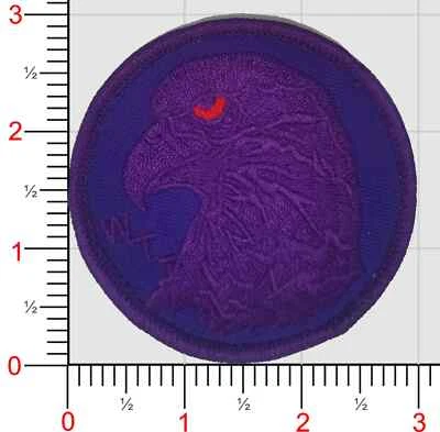 USMC MARINE CORPS PURPLE FOX WTI HOOK & LOOP PURPLE EMBROIDERED PATCH