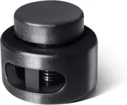 10 Pack Black Pom Plastic Double Hole Cord Locks Spring Loaded Toggle Stoppers