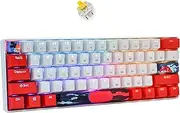 SOLIDEE 60% Wired RGB Mechanical Keyboard/Bluetooth 5.0 Dual Mode Keyboard, RGB Backlit Mechanical Gaming Keyboard, 61 Keys Hot Swappable Keyboard Yellow Switch (61 Sun)