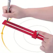 300mm Woodworking Ruler with Slide Stops Adjustable Circular Drawing Ruler Carpenty Square Aluminium Benchmark Ruler Inc