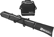 [Generic] Skis and Boot Bag Combo Portable Skis Storage Bag Padded Ski Travel Bags Large Boots Clothing Holder Organizer Fit Skis Up to 200 cm and Boots Up to US Size 13