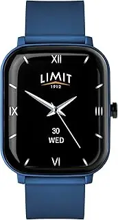 [Limit] 37mm Blue Unisex Smart Watch Fitness Tracker with Bluetooth Calling Heart Rate Sp02 Android and iOS Silicone Strap
