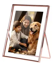 Fresh Fab Finds 2pc Standing Rose Gold Metal Picture Frames