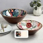 Member'S Mark Set of 2 Mango Wood Serving Bowls, Choose Color