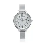 Eclipse 37mm Silver Tone Silver Dial Crystal Dress Watch