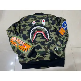 bape ape Milo S號 立體刺繡 飛行外套 棒球外套 鯊魚 A Bathing APE