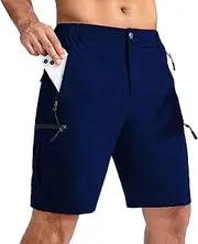 [Generic] Men's Athletic Pull-On with Pockets Shorts Elastic Waistband Gym Shorts Loose-Fit Running Workout Short