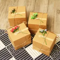 在飛比找樂天市場購物網優惠-創意 禮物包裝 牛皮紙盒 禮盒包裝 聖誕節 交換禮物 主題 