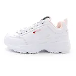 FILA 白粉 百搭 老爹 皮質 情人節限定 厚底 運動休閒鞋 女款 J2323【新竹皇家 5-C112Y-128】