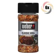 6x Shakers Weber Classic Grill Flavor Seasoning | 3.4oz | Gluten & MSG Free