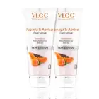 VLCC Papaya & Apricot Face Scrub - 80g - (Pack of 2) | Gentle Scrub to Remove