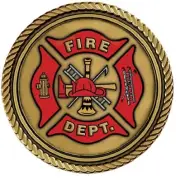 Fire Dept. Medallion for Box Cremation Urn/Flag Case - 2 Inch Diameter
