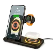 4-in-1 Foldable Wireless Charging Station, 15W Charger Dock, Compact Travel C...