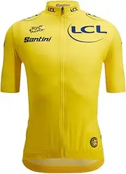サンティーニ(Santini) Men's Cycling Jersey, Short Sleeve, Tour De France, Comprehensive Leader Jersey, Fan Line