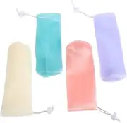 WRITWAA Exfoliating Soap Saver Pouch 8pcs Hanging Design Face Body Soap Holder Travel-friendly