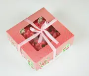 Christmas Cupcake Boxes+Inserts | for Cupcake/Muffin Holiday Party Gift | 10 cts