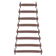 16Pcs No Tie Shoe Laces for Adults, Elastic Flat Tieless Shoelaces, Brown