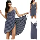 Absorbent Stripe Wearable Sauna Towels Beach Cloth Bath Towel Bathrobe
