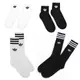 ADIDAS SOLID CREW SOCK 三葉草 襪子 黑 白 條紋 長襪 男女 S21489