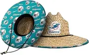FOCO NFL Unisex Adult Official Primary Logo Boonie Beach Drawstring Straw Sun Hat