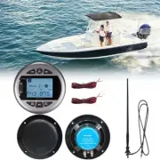 Herdio Marine Stereo Radio Bluetooth Receiver+4'' Boat Speakers FM/AM Aerial Kit