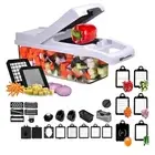 22-in-1 Vegetable Chopper Extra large Size with 8 Blades, Mandoline Slicer, D...