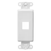 White 1-Port Keystone Jack Wall Plate Insert HDMI RJ45 Cat 6 Ethernet RG6 Coax