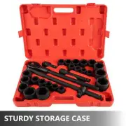 Heavy-Duty 3/4 Inches Drive Impact Socket Set - 21/22/27 Pieces with Case
