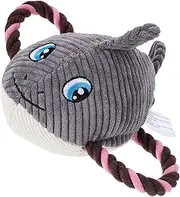 DRESSOOS Squeaky Plush Dog for Large Medium Small Dogs Interactive Chew for Teeth Cleaning Safe Material Cartoon Shark Design for Daily Playtime