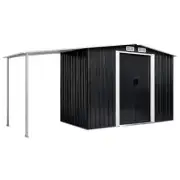 Metal Storage House With Extended Roof Garden Tool Equipment Furniture Log Shed