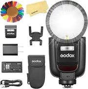 Godox V1 Pro-O V1Pro Round Head Camera Flash for Olympus Panasonic Flash Speedlite Speedlight,76Ws 2.4G TTL 1/8000 HSS,500 Full Power Flashes,1.5s Recycle Time