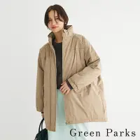 在飛比找Yahoo奇摩購物中心優惠-Green Parks 蓬鬆鋪棉立領下拉繩拉鍊大衣外套