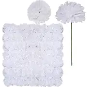 100 Pack Artificial Carnation Flowers Picks Bulk White Carnations Stems Silk