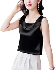 [Generic] Women's Spring Summer Satin Camisole Tank Top Korean Sleeveless Vest Shirt