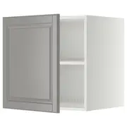 METOD top cabinet for fridge/freezer, white/Bodbyn grey, 60x60x60 cm