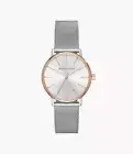 ARMANI EXCHANGE GOLD STAINLESS STEEL AX5537 SILVER MESH STRAP Luxury Watch