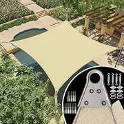 LIODUX Sun Shade Sail, Rectangle UV Sand Block Sunshade, Super Ring Sun Shade Sail Canopy Structure, 260 GSM Permeable Fabric, Reinforced Corners, for Backyard Yard Patio Garden Outdoor (3 x 5 Meter)
