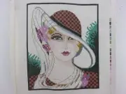 Lee Needle VOGUE GIRL IN RUST Arts Hand-Painted Needlepoint Canvas SPM203 NEW