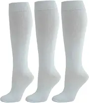 [ITRAT] 3 Pairs Girls Knee High School Socks Back to School Cotton Rich Socks Uniform Party Wear Comforts Fit Log Sock Stocking Girls Knee High Kids School Socks