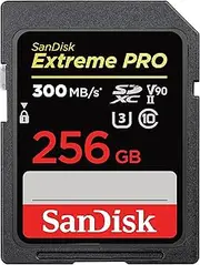 SanDisk 256GB Extreme PRO SDXC UHS-II Memory Card - C10, U3, V90, 8K, 4K, Full HD Video, SD Card - SDSDXDK-256G-GN4IN, Dark Gray/Black