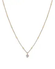 Zoe Chicco 14k Yellow Gold Prong Set Diamond Necklace, 16