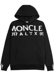Moncler Genius 6 1017 Alyx 9SM Logo Hooded Jersey Sweatshirt - Black - L L