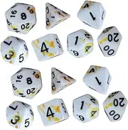 Totority 14pc Acrylic Dice Set Irregular Shaped Game Dice for Board Games Home Party Camping