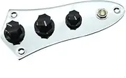 KAISH Fully Loaded Control Plate Pre-Wired Control Plate with Wiring Harness for Jazz J Bass Chrome