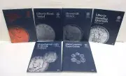 SPECIAL Lot of 6 Whitman Coin Folders Cents Nickels Dimes Quarters Dollars Type
