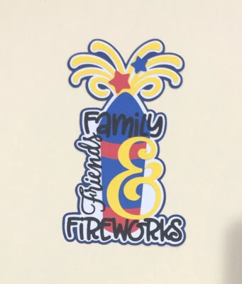 Family Friends & Fireworks Scrapbook Title Handmade Paper Pierced