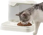 Cat Feeder and Water Dispenser, Automatic Pet Waterer, Feeding Bowl, 11.81x9.84x9.06 Inches Portable Container, Indoor Outdoor Use, Travel, Ideal for Pet Care Convenience