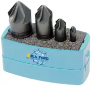 4 Pcs. M.A Ford 1/4",1/2",3/4" & 1"x 90 Deg. Chatterless 6 FLT Countersinks Set