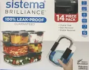 Sistema Brilliance Leakproof Food Storage Container Lunchbox 14pc Gift Set! 2022